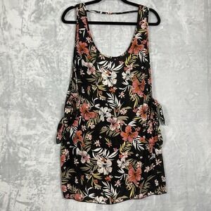 Xhilaration Size L Sheer Sleeveless‎ Side Ties  Beachy Coverup Chiffon Coastal